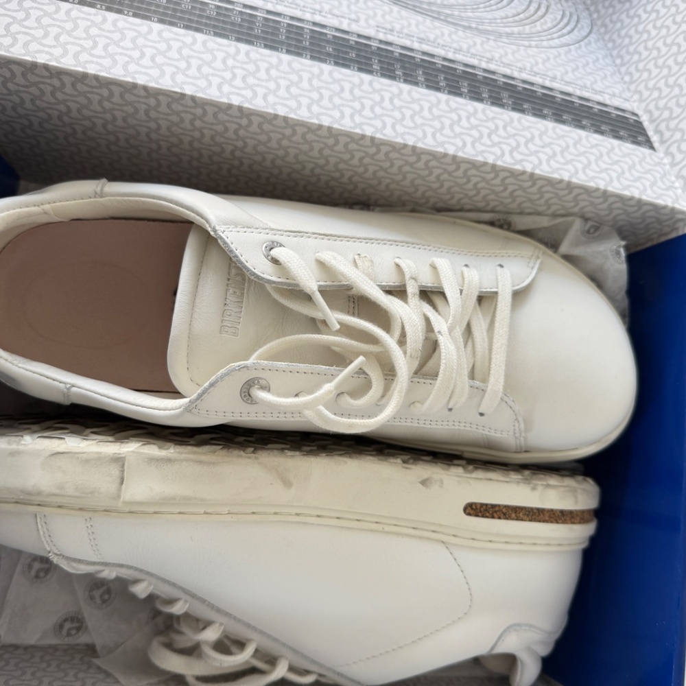 Mens white leather Birkenstock sneakers - Picture 2 of 7